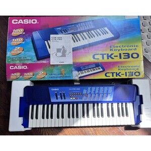 Casio CTK-130 Electronic Keyboard Full Size Keys 100 Tones Rhythms 2 Speakers
